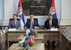 A szerb kormány Vid napi rendkívüli ülése, középen Miloš Vučević kormányfő - miniatűr változat