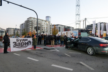 A polgárok lezárták a Belgrád-toronynál lévő útkereszteződést, összetűzések alakultak ki - A cikkhez tartozó kép