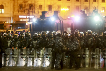 Georgiában a tüntetők összecsaptak a rendőrökkel - A cikkhez tartozó kép